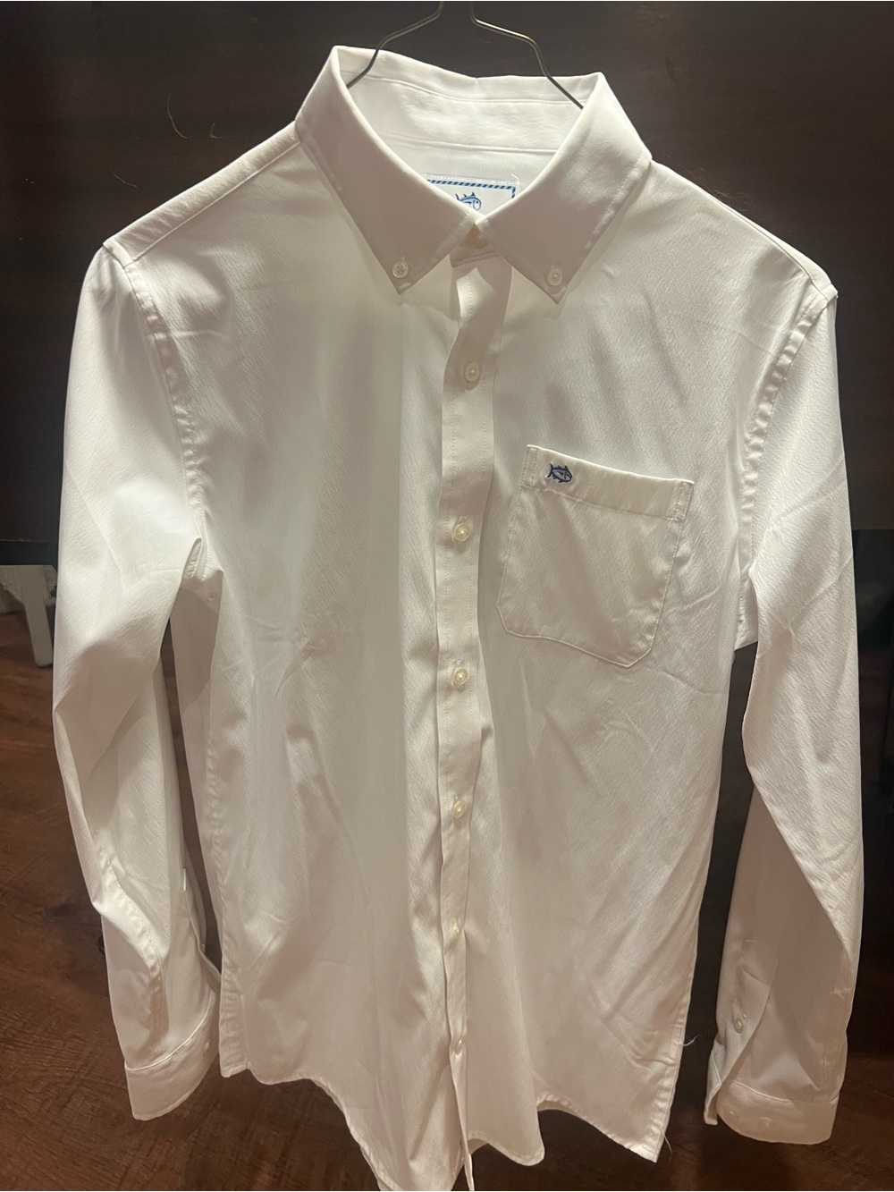Southern Tide Men's White Button-Down Pocket Shirt